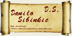 Danilo Sibinkić vizit kartica